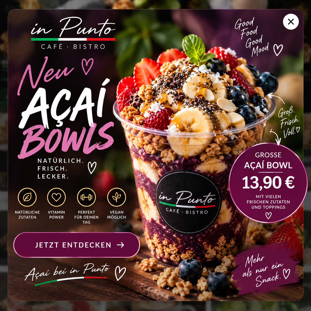 Große Açaí Bowl bei in Punto – 13,90 €